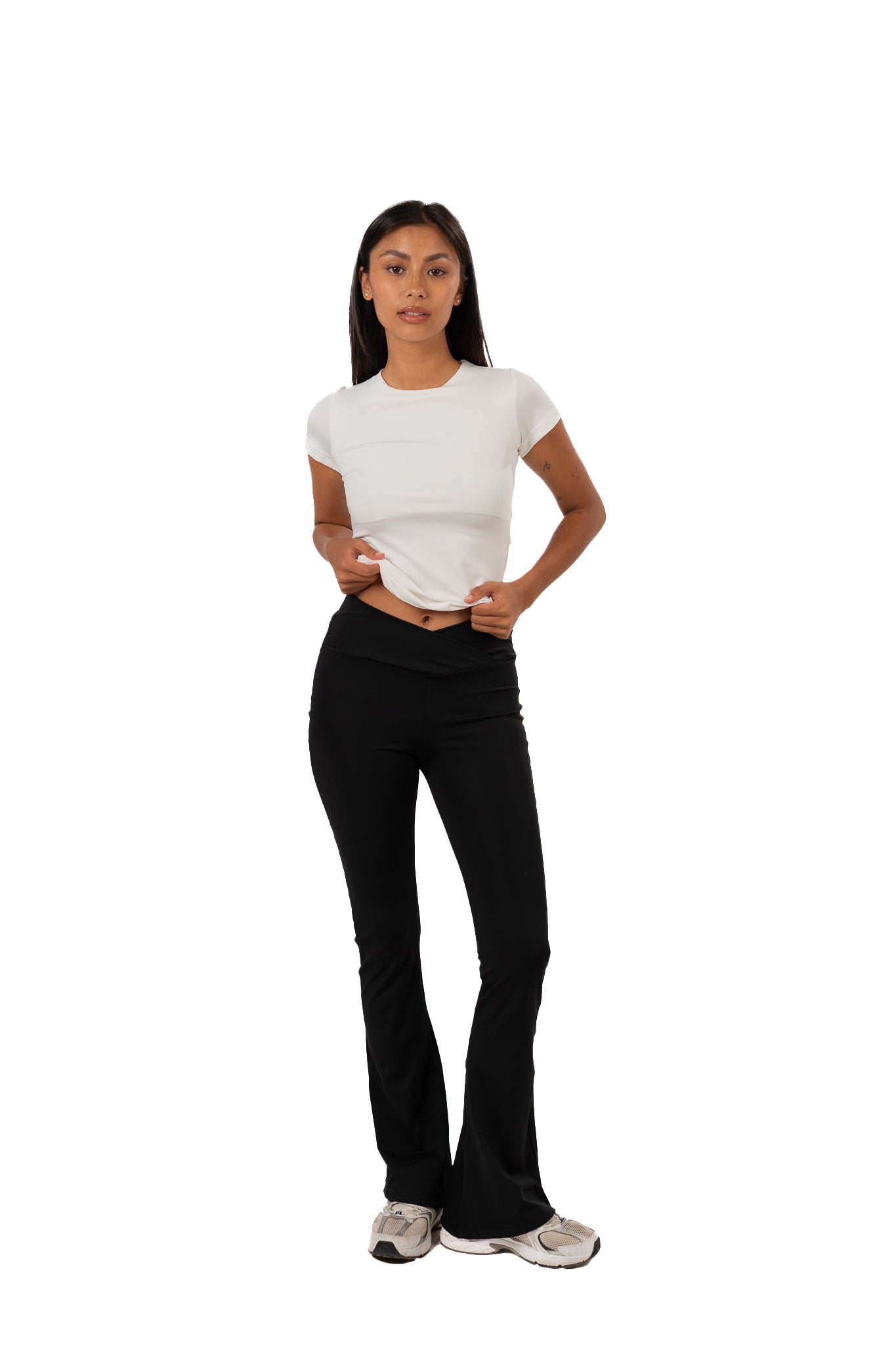 CROSS WAIST FLARED YOGA PANTS