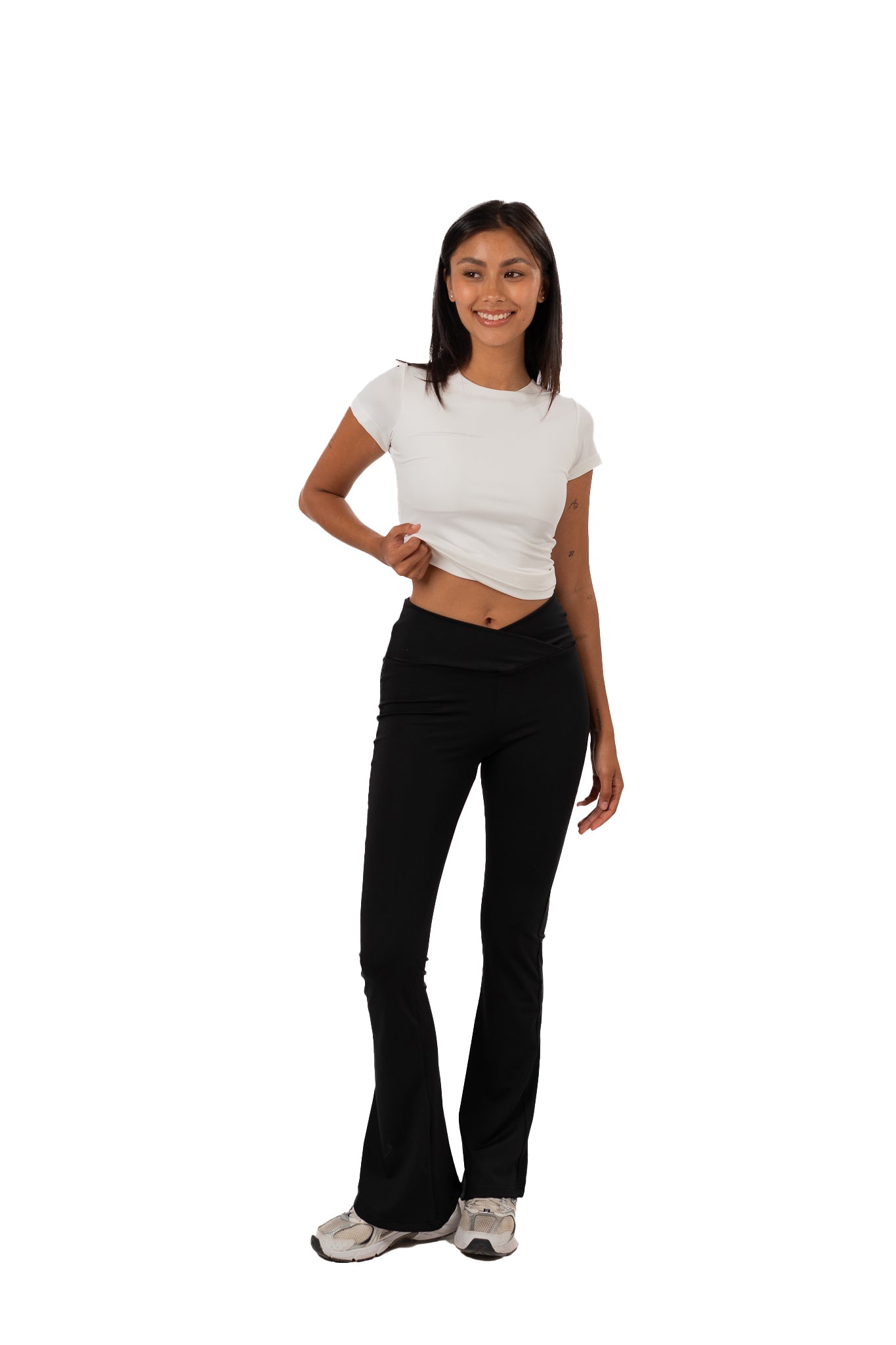 CROSS WAIST FLARED YOGA PANTS