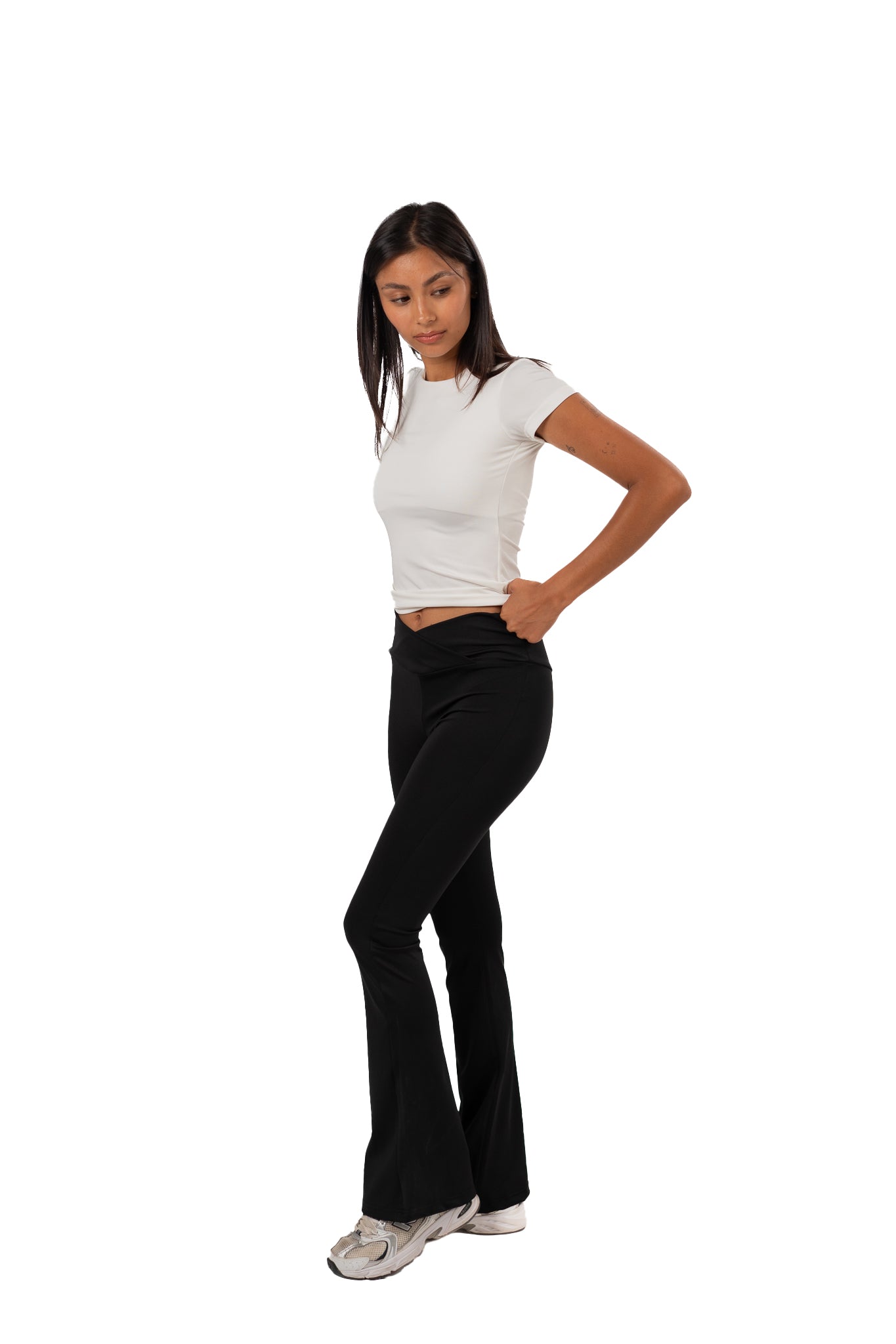 CROSS WAIST FLARED YOGA PANTS