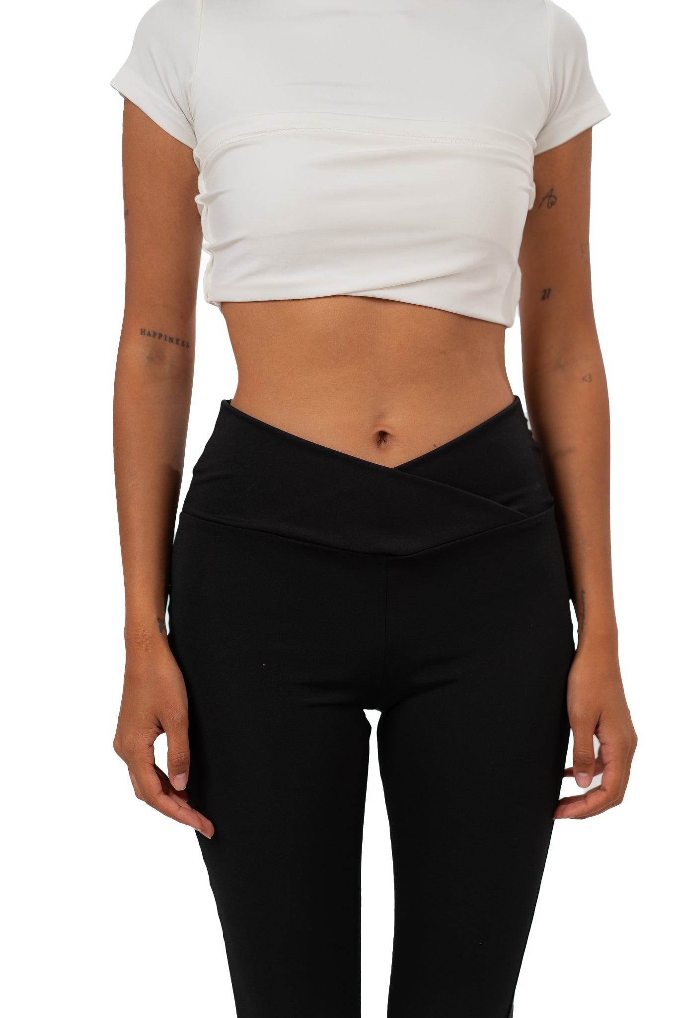 CROSS WAIST FLARED YOGA PANTS