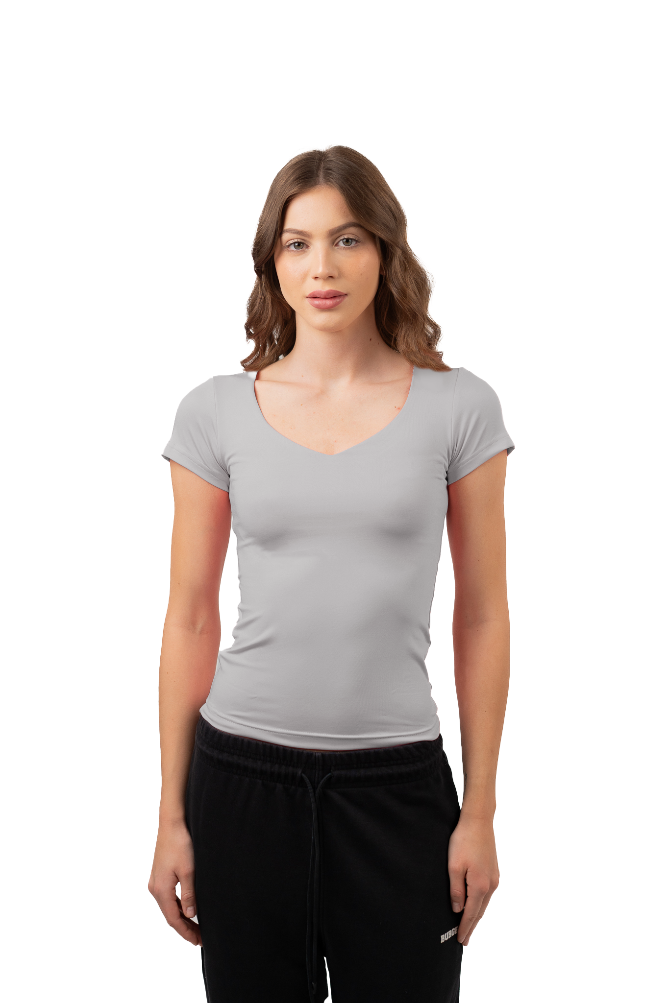 V NECK SHORT SLEEVE CONTOURING TOP