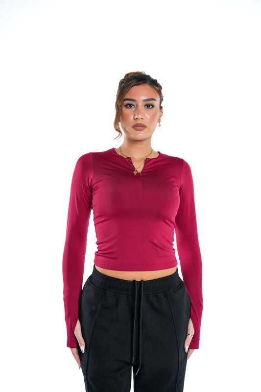 LONG SLEEVE ZIPPER CONTOURING TOP